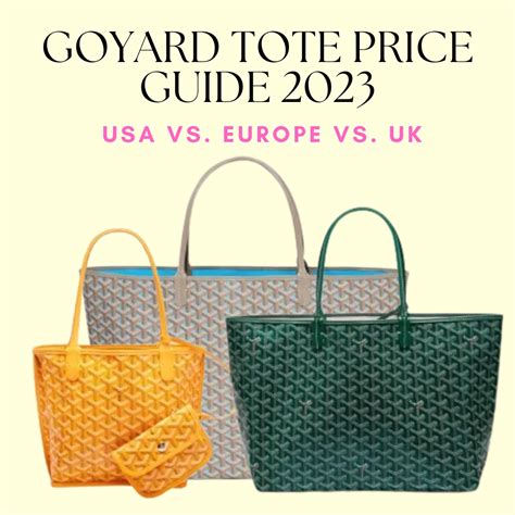 how much is a goyard tote uk|goyard tote bag price 2023.